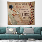 yowecso Baseball Tapestry Sport Theme Tapestry Wall Hanging for Bedroom Baseball Tapestries Aesthetic Wall Decor for Home Dorm Living Room 50"x60"