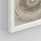 SIGNWIN Framed Art Beige Abstract Geometric Circle Stroke Minimalist Folk Boho Mid-Century Inspired Digital Print Decorative Zen Bedroom Relax Multicolor - 11"x14"x4 White