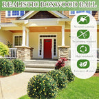 Yunlly Set of 2 Artificial Boxwood Topiary Ball Tree Fake Bushes Shrubs Outdoor Faux Plant with Ground Spike Flowers UV Resistance Greenery for Front Porch Garden Patio Indoor(Yellow,27x18inch)