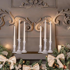 Mumufy 6 Pack Glass Taper Candle Holders Clear Candlestick Holder Fit 0.8 Inch Candles 4'' 6'' 8'' Tall Crystal Decorative Candlestick Stand Centerpiece for Table Wedding Dining Party (Spiral)