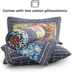 Secgo California King Quilt Size - 100% Cotton Oversized California Comforter Set Bedding Sets (120 * 110 Inch) with 2 Pillow Shams, Patchwork Reversible Lightweight Bedspread