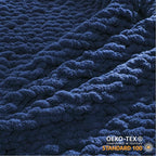 WESHIONGOO Chunky Knit Blanket Throw 50"×60" Knitted Throw Blankets for Couch Bed Fluffy Soft Blanket with Jumbo Chenille Yarn Thick 100% Handmade (Navy Blue)