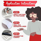 XFasten Double Sided Carpet Tape for Area Rugs 2 Inch x 30 Yards w/Mini Cutter, Residue-Free Carpet Tiles Tape, Heavy-Duty Rug Pad Gripper for Hardwood, Vinyl Flooring Underlayments, Laminate