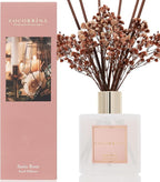 Cocorrína Reed Diffuser Sets- Satin Rose Scented Diffuser with Sticks Home Fragrance Reed Diffuser for Bathroom Shelf Decor