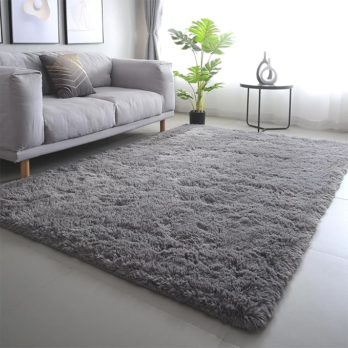 7x10 Area Rugs for Living Room: Grey Area Rug 7 x 10 Carpets for Living Room - Shag Area Rug Modern Indoor Soft Shaggy Fuzzy Floor Carpet for Bedroom(Gray/7x10 Feet)
