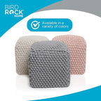 BIRDROCK HOME Bud Pouf Foot Stool Ottoman - Knit Bean Bag Floor Chair - Cotton Braided Cord - Great for The Living Room, Bedroom and Kids Room - Small Furniture