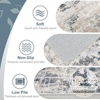 Area Rugs 9x12 Living Room: Washable Rug Modern Abstract Large Rugs Soft Non Slip Neutral Rug Stain Resistant Indoor Carpet for Bedroom Kitchen Dining Room Home Office Rugs(Black Brown,9'x12')