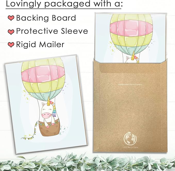 Unicorn Wall Decor Art Prints (Set of 4) - Unframed - 11x14 | Girls Room Decor | Enchanting and Whimsical Design | Adding Fantasy and Charm to Kids' Rooms or Nurseries | Wall Art for Unicorn Lovers