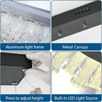 Modern Pendant Lights Kitchen Island, 35.5" Dimmable LED Elliptical Runway Light Fixture Silvery Gray Aluminum Bar Lights Hanging for Dining Room, Kitchen, Restaurant, Living Room