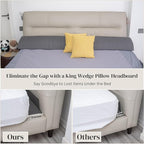 Wedge Pillow Headboard | Soft Headboard Pillow with 2 Side Packets, Triangle Pillow Wedge for Headboard, Bed Gap Filler Headboard Wedge Pillow, Ideal Bed Wedge Pillow for Headboard - King