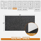 Mibao Front Door Mat, Dirt Trapper Welcome Mat for Outdoor Indoor, Non-Slip Waterproof Doormat, Durable Machine Washable Low Profile Entry Rug for Back Door Outside Patio Porch, 48" x 24", Black