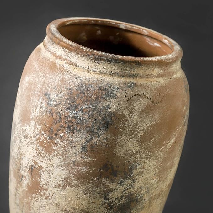 Ceramic Vintage Vase, 8.2 Inch Farmhouse Flower Vase, Decorative Vase Boho Decor for Home Decor, Living Room, Entryway, Holiday Wedding Christmas New Year Gifts