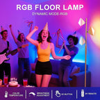 PARTPHONER RGB Tree Floor Lamp for Living Room, Stepless Dimmable Tall Standing Lamp with Remote, Touch Control and 3 Rotatable Light, Bright LED Lights for Bedroom with 4 Color-Changing, Gold