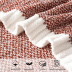 MIULEE Fall Rust Super Soft Throw Blanket for Couch, Cozy Fluffy Warm Throws Knit Blankets for Sofa, Bed, Chair, Living Room, Camping, Picnic, 50 x 60 inch