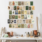 KBKBART Vintage Fairycore Decor Aesthetic Pictures, 50 Pcs Fairycore Room Decor, Retro Cottagecore Earthy Wall Art Vintage Fairy Posters Wall Collage Kit for Dorm Bedroom (4"x6")
