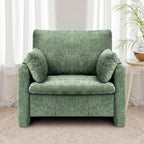 VEVOR Oversized Accent Chair, Armchair with Padded Arms, Comfy Single Sofa Chair, Modern Reading Lounge Chairs for Living Room, Bedroom, Green