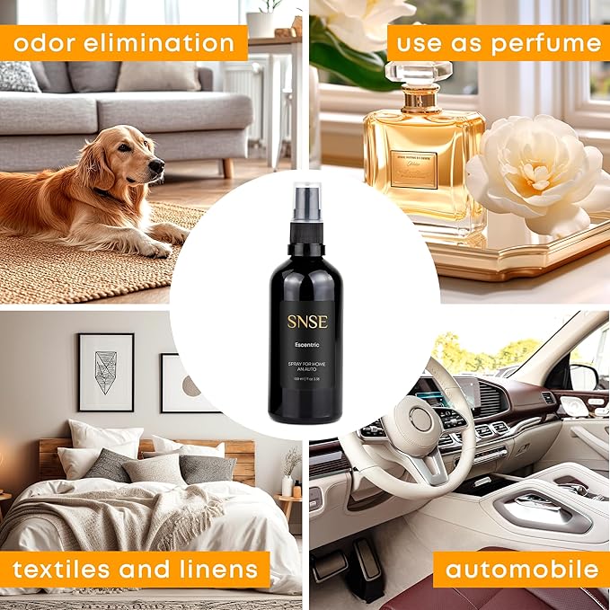 SNSE Escentric Spray for Home and Auto | 3.38 oz | Scent Spray for Home, Textiles, Linens, Auto