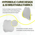 Lumbar Support Pillow for Office Chair,Memory Foam Back Lumbar Support Pillow,Relieve Back Pain,3D Breathable Fabric&Shoulder Strap Fixation,Back Support for Office Chair/Wheelchair/Car(Gray)