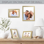 Sheffield Home 4 Piece Gallery Wall Frame Set, 8x10 Inch, 5x7 Inch, and 4x6 Inch, Gold