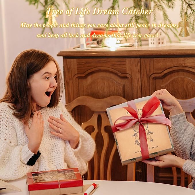 7 Chakras Dream Catchers Tree of Life Dream Catcher Blue Purple Feather Dreamcatcher Wall Decor with Rainbow Healing Crystal Stone Wall Art Hanging for Bedroom Home Decor Bless Gift Wedding Party