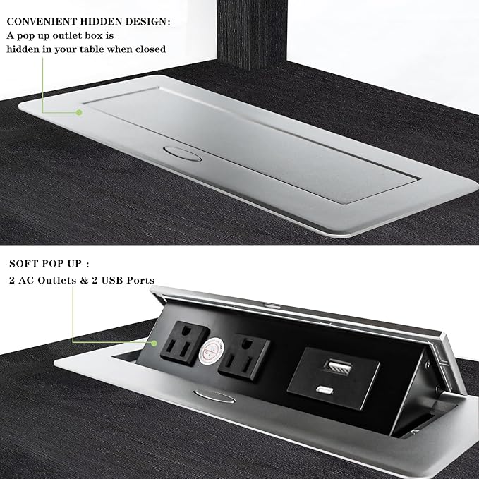 HIFYOBRO Narrow End Table with Flip Top Charging Station and Storage Cabinet, Type-C & USB Port & Power outlets, Adjustable Shelf, Blackgray Side Table with Storage for Living Room and Bedroom