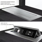 HIFYOBRO Narrow End Table with Flip Top Charging Station and Storage Cabinet, Type-C & USB Port & Power outlets, Adjustable Shelf, Blackgray Side Table with Storage for Living Room and Bedroom