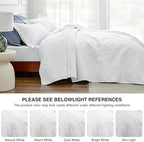 Love's cabin Quilts for Queen Bed White Bedspreads - Soft Bed Summer Quilt Lightweight Microfiber Bedspread- Modern Style Coin Pattern Coverlet for All Season - 3 Piece (1 Quilt, 2 Pillow Shams)