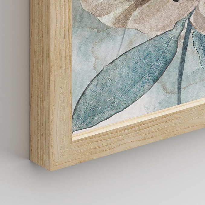 SIGNWIN Framed Poster Botanical Floral Nature Wilderness Photography Realism Decorative Rustic Cozy Zen for Living Room, Bedroom, Office - 12"x16"x4 Natural