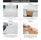 Utopia Bedding Queen Elastic Bed Ruffle - Easy Wrap Around Ruffle - Microfiber Bed Skirt with Adjustable Elastic Belt 16 Inch Tailored Drop - Hotel Quality Bedskirt, Fade Resistant (Queen, White)