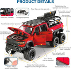 Toy Trucks for Boys 1/32 Diecast Trucks Mammoth Model Truck,Collectible Pickup Truck Model Kit,Pull Back Cars with Lights and Sounds,Toy Trucks for Boys Age 4-7（Red）