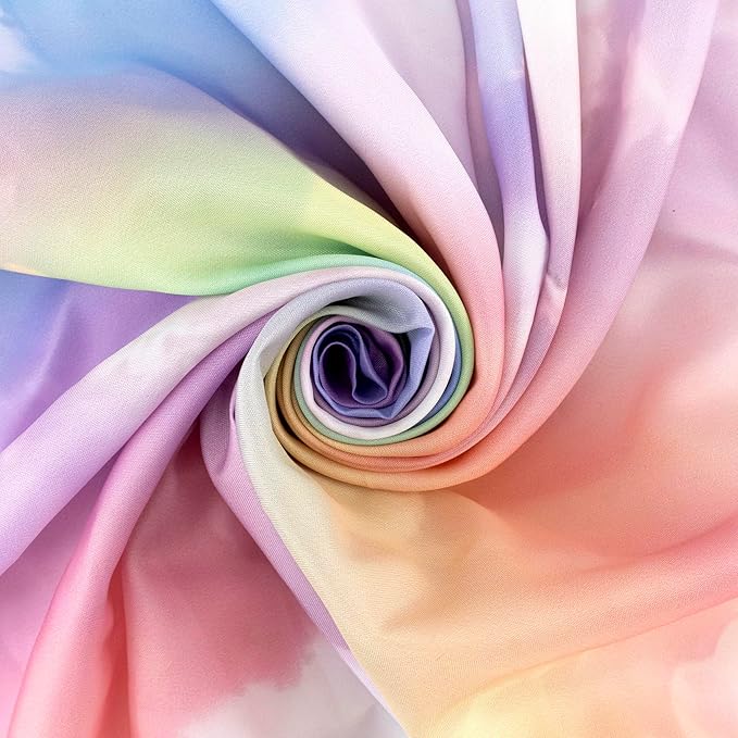 HVEST Rainbow Cloud Tapestry, Polyester Wall Art, Rainbow and Pink Cloud with Glow Sunshine in Pastel Sky, Aesthetic Nature Landscape, Bedroom Living Room Decor, 60x40 Inches