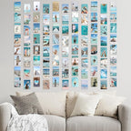 Y2K BOO Summer Beach Aesthetic Wall Collage Kit – 100 Ocean Blue & Sky Blue Photos, 4"x6" Prints for Teen Girls Dorm Room Decor, Beach Activities & Ocean Moments, Ideal Gift for Birthday & Graduation