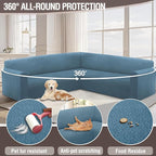 HDCAXKJ Sectional Couch Cover L Shape Stretch Sofa Covers Washable Jacquard Corner Couch Slipcover Non Slip Sectional Slip Cover U Shaped Furniture Protector for Pets Dogs (Light Blue, Large)