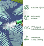 GENIMO Outdoor Rug 8' x 10' Waterproof for Patios Clearance, Reversible Outdoor Plastic Straw Camping Rug Carpet, Large Area Rugs Mats for RV, Camper, Deck, Balcony, Porch, Beach Royal Blue&Blue Green