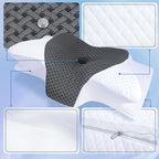 SAHEYER Cervical Pillowcase for Neck and Shoulder Pain Relief, Odorless Head Neck Pillows case for Sleeping, Ergonomic Orthopedic Support Bed Pillow Cover for Side, Back and Stomach Sleepers, Gray