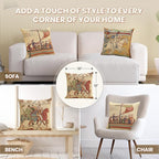 Charlotte Home Furnishings Bayeux Mont St. Michel Throw Pillow Cover 16" x 16" – Medieval Tapestry Cushion Case for Sofa, Couch, & Bed | Cotton Jacquard Woven in Europe | Insert Not Included