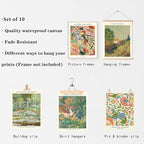Vintage Eclectic Wall Art Prints Set of 9, Abstract Eclectic Wall Decor Matisse William Morris Van Gogh Monet Maximalist Famous Artist Painting Pictures, Trendy Maximalism Poster for Aesthetic