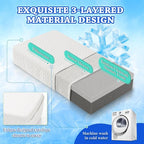 HARBOREST Ice Cube Cooling Pillow for Side Sleepers Memory Foam Side Sleeper Pillow Support Head & Neck for Pain Relief，12"x24"x5"