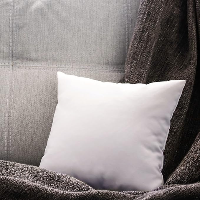 GOLD TEXTILES White Throw Pillows Insert (Pack of 4) - 18 x 18 Inches Polyester Sham Stuffer Throw Pillow - Lightweight Square Indoor Decorative Pillows - Bed and Cushion Couch Pillows