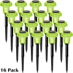 Halloween Solar Lights Outdoor 16 Pack Green LED Waterproof Mushroom Outside Lights for Yard Garden Patio Pathway Walkway Landscape Halloween Decorations