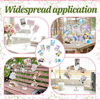 Photo Tree Holder Clip, Money Tree Gift Holder 8 Flower-Shaped Clips for Cash, Gift Cards, Photos Picture Frame Stand for Home, Office, Shop, Birthday, Festival (White)