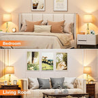 Upgraded Touch Lamps for Night Stands Set of 2 - Bedside Lamps with USB C+A, 3 Way Dimmable for Bedroom Living Room End Tables Office (Oat Shade&Coppery Base)