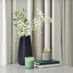 D'vine Dev 8 Inch Ebony Black Elegant Oval Ceramic Vase for Flowers, Home Décor Vase with Design Box, VS-LD-A-5