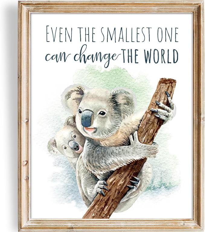 Koala Parent and Child Wall Art Print - Unframed - 8x10 | Inspirational Quote - Motivational Wall Art - Nursery Decor for Boys Room or Girls Room | Unisex Newborn Baby Gift