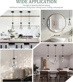 Espird Raindrop Pendant Lights - Matte Black Pendant Lights Kitchen Island, Teardrop Island Pendant Light for Kitchen Modern Chandelier for Bedroom Bathroom Living Room