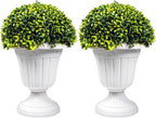 Sunnyglade 2 PCS 17" Artificial Plastic Boxwood Ball Tree, Faux Potted Decorative Topiary Plant, UV Resistant Fake Plant in Pot for Home Gate Indoor Outdoor Patio Office Decor