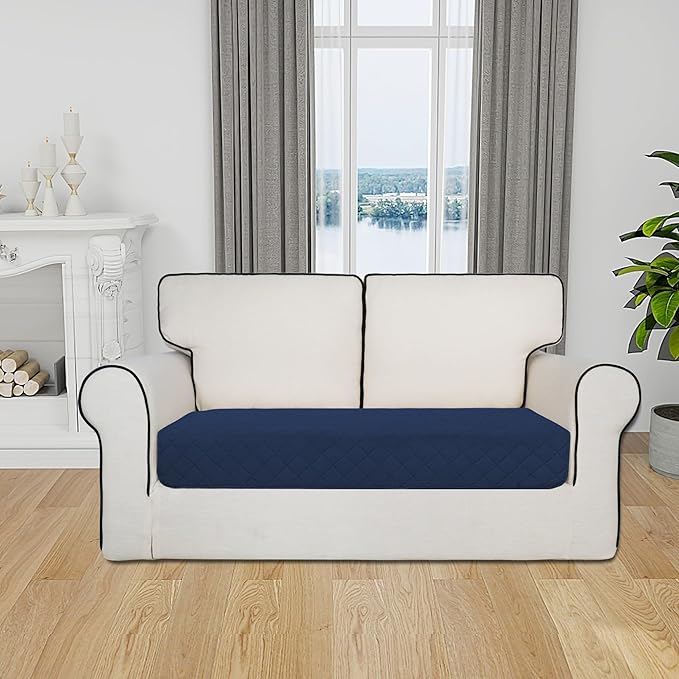 Easy-Going Sectional Couch Covers for Dogs L Shape Sofa Cover Reversible Sofa Slipcover Chaise Lounge Cover Furniture Protector Cover for Pets Dog Cat (30 x 50 inches, Navy/Ivory)