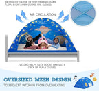 Outer Space Full Bed Tent for Kids Indoor Fort - Magical Dream Tents for Boys Pop Up Toddler Bed Canopy for Girls Bunk Bed Tent for Top Bunk - Sensory Sleep Pod for Kids Educational