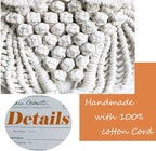 Achart Owl Macrame Wall Hanging-Hand Woven Boho Tapestry-Macrame Wall Decor -Owl Decor for Bedroom, Living Room, Nursery (Beige-L&S)