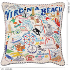 Catstudio Virginia Beach Embroidered Decorative Throw Pillow